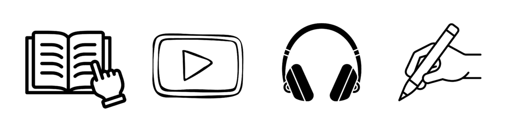 Z čeho se průvodce skládá — video, audio, cvičení, schémata